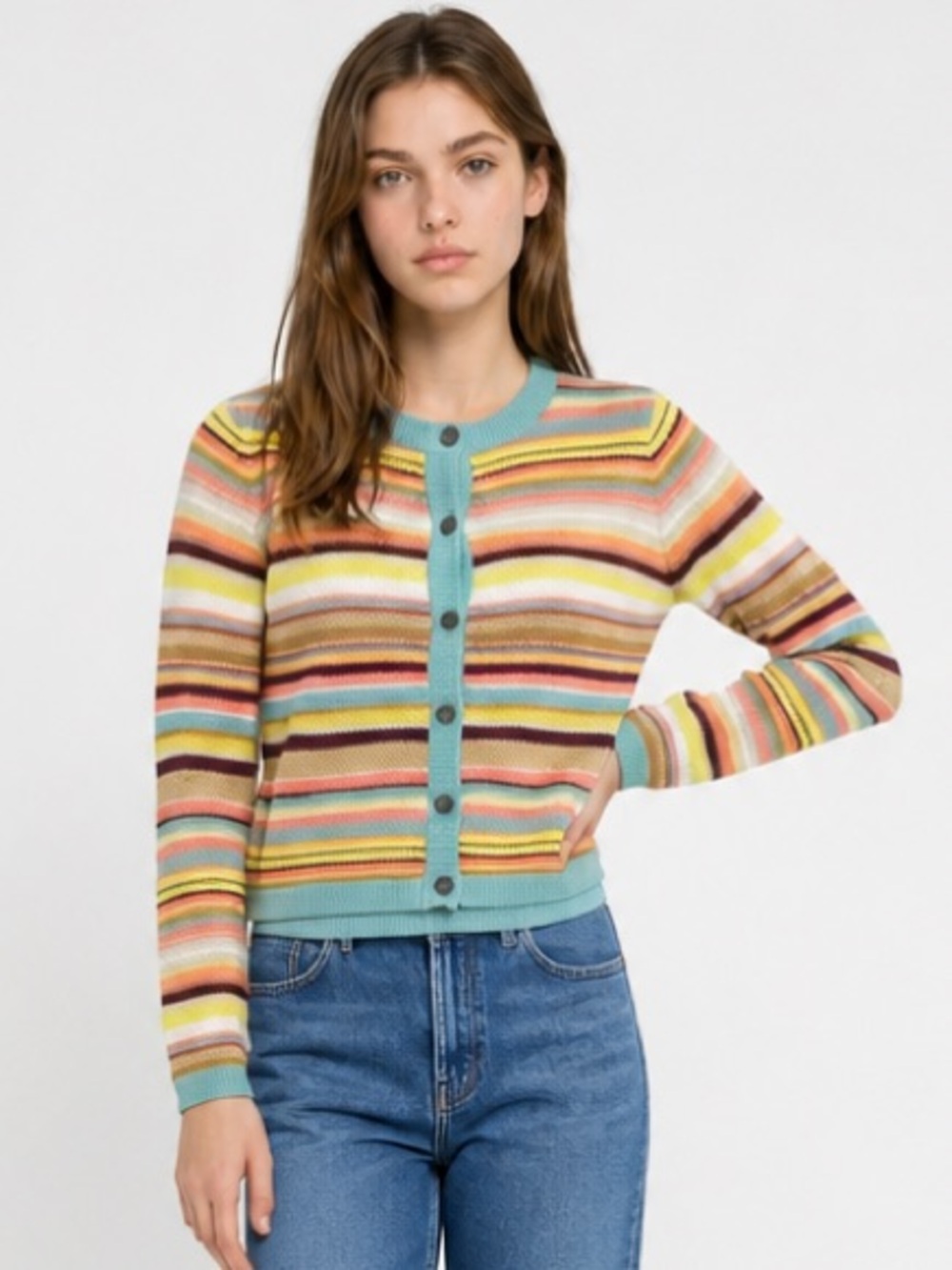 MISSONI Cardigan Sweater Striped Colorful Button Down Girls Target Large